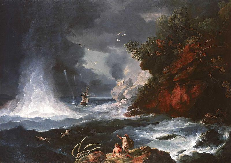 William Hodges A View of Cape Stephens in Cook's Straits with Waterspout, 1776